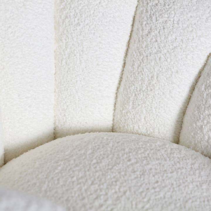 Kodu - Wholesale Chair - Bouclé cotton swivel armchair in white5
