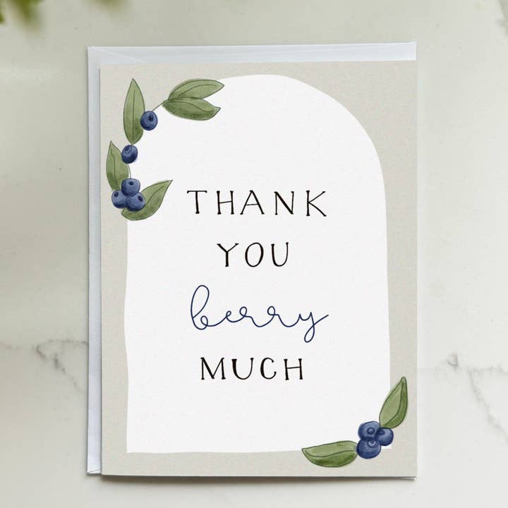 Thank You Card with Blueberry Arch for wholesale by Envely