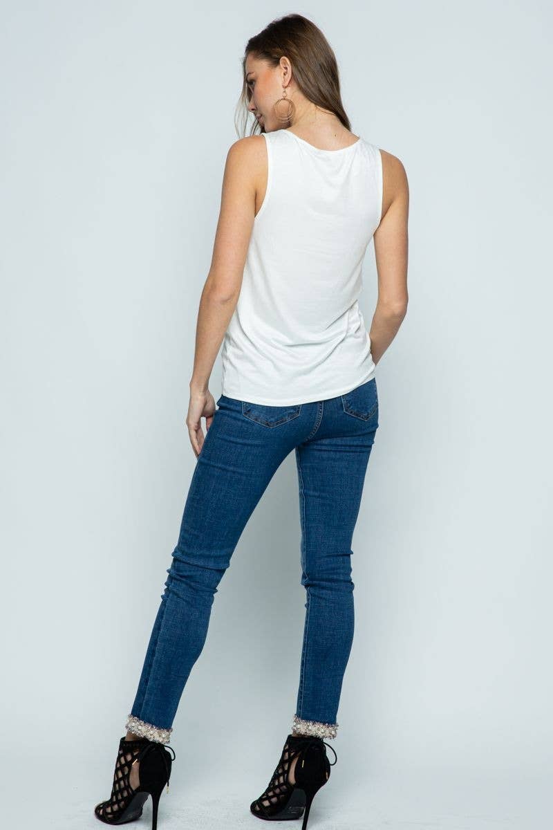 VOCAL – Engroshandel Tanktop – Kvinder – Ærmeløs Top Med Ørestikker12