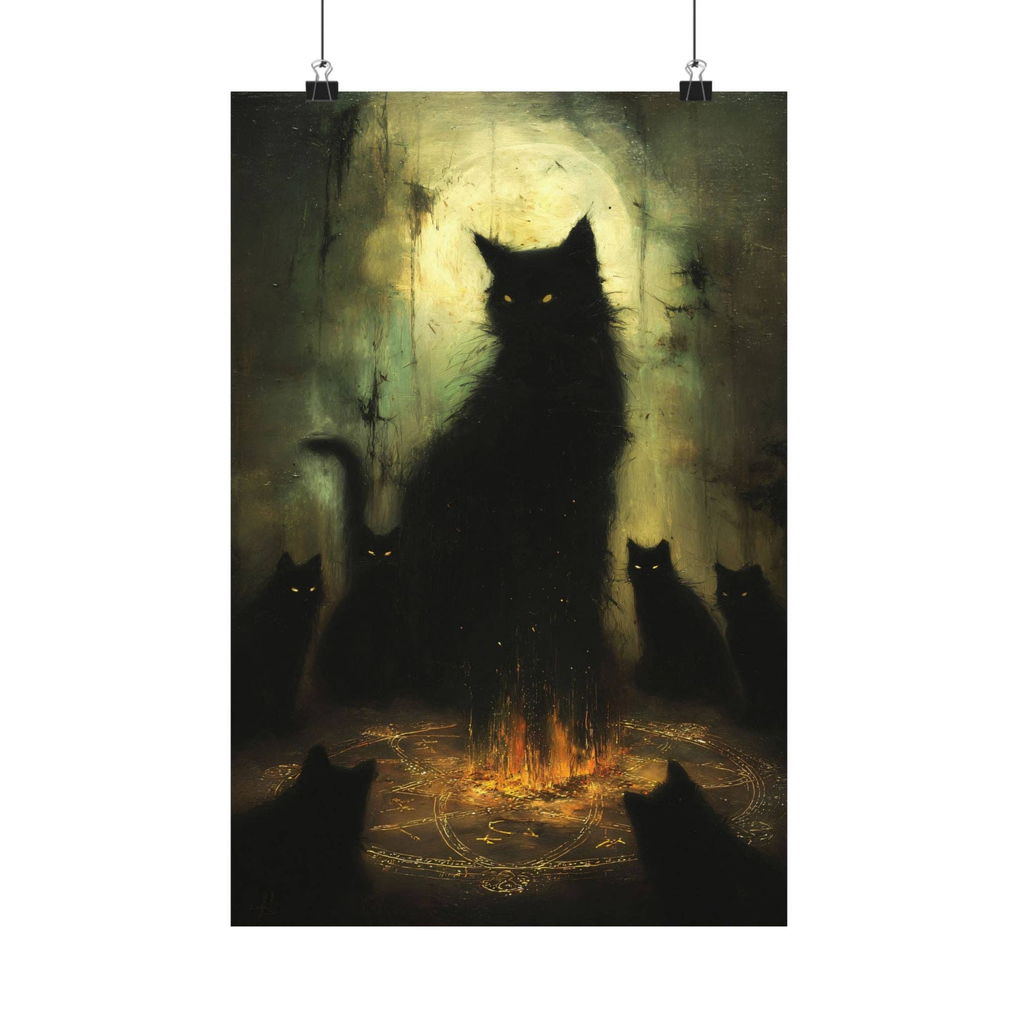 Ye Curiosity Shoppe - Wholesale Art Print - Black Cat Sabbath Art Print1