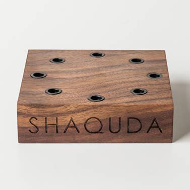 UBU Brush display stand 8 /Walnut for wholesale by SHAQUDA