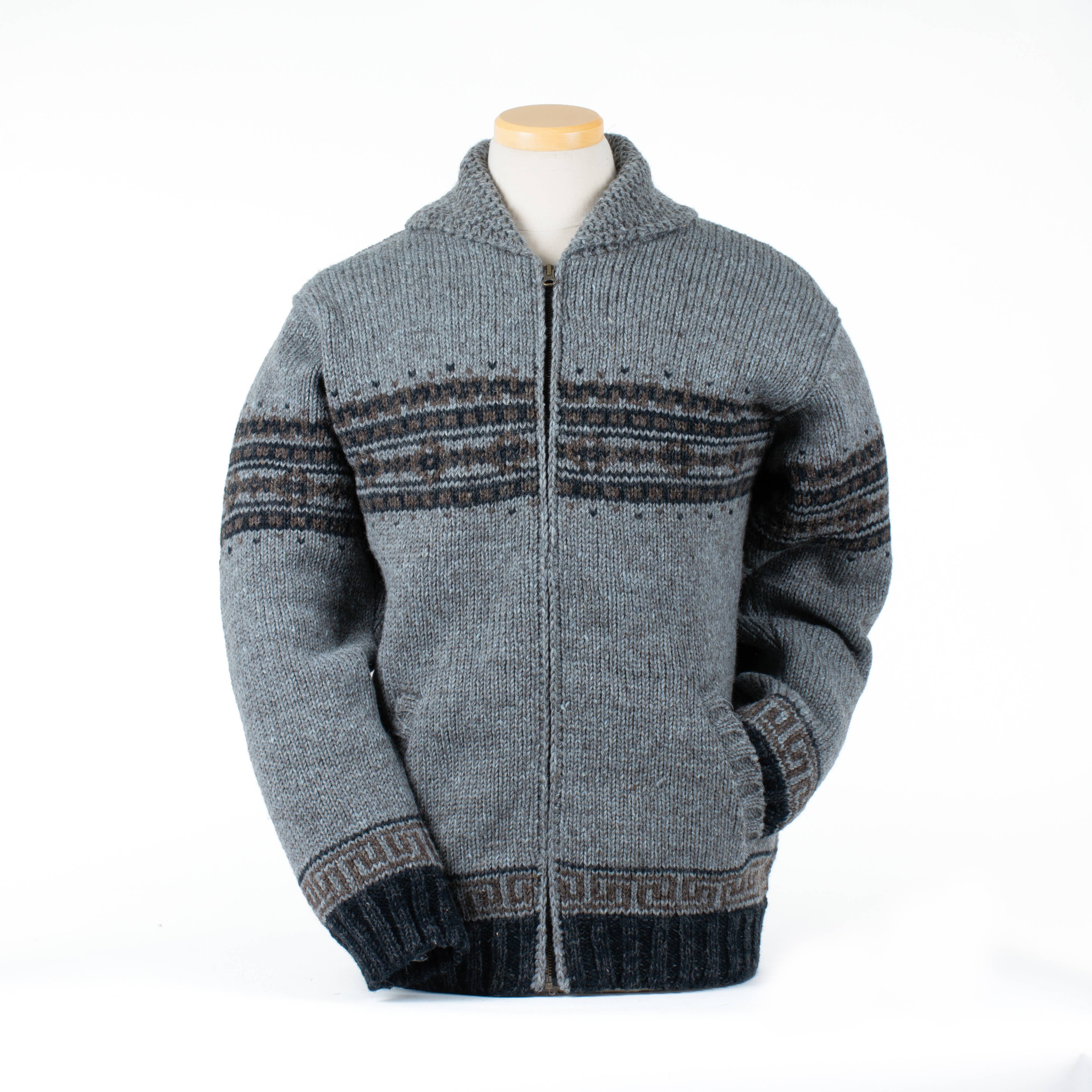 Lost Horizons Knitwear – Ships from USA - Vente Pull en maille – homme - Pull en laine sauvage – Motif loup hurlant6