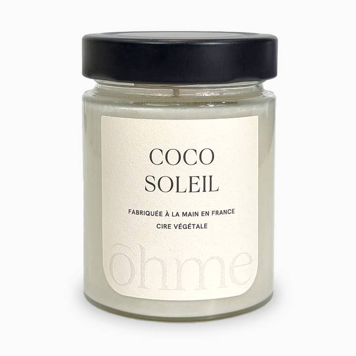 Coco Soleil scented jar candle | Vegetable wax, 190g for wholesale by ōhme
