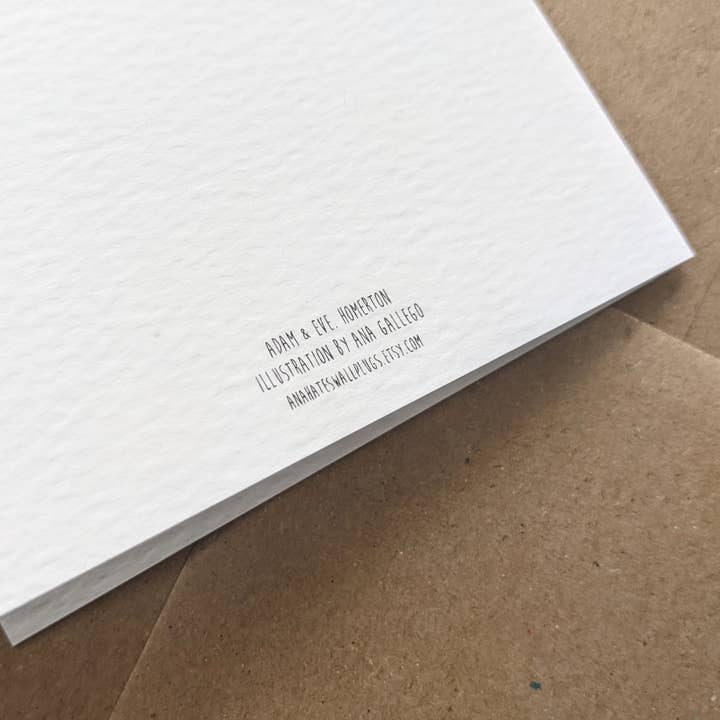 Ana Gallego Illustrations – wholesale Everyday greeting card – Hackney - Adam and Eve pub - Greeting card with envelope - Homerton1