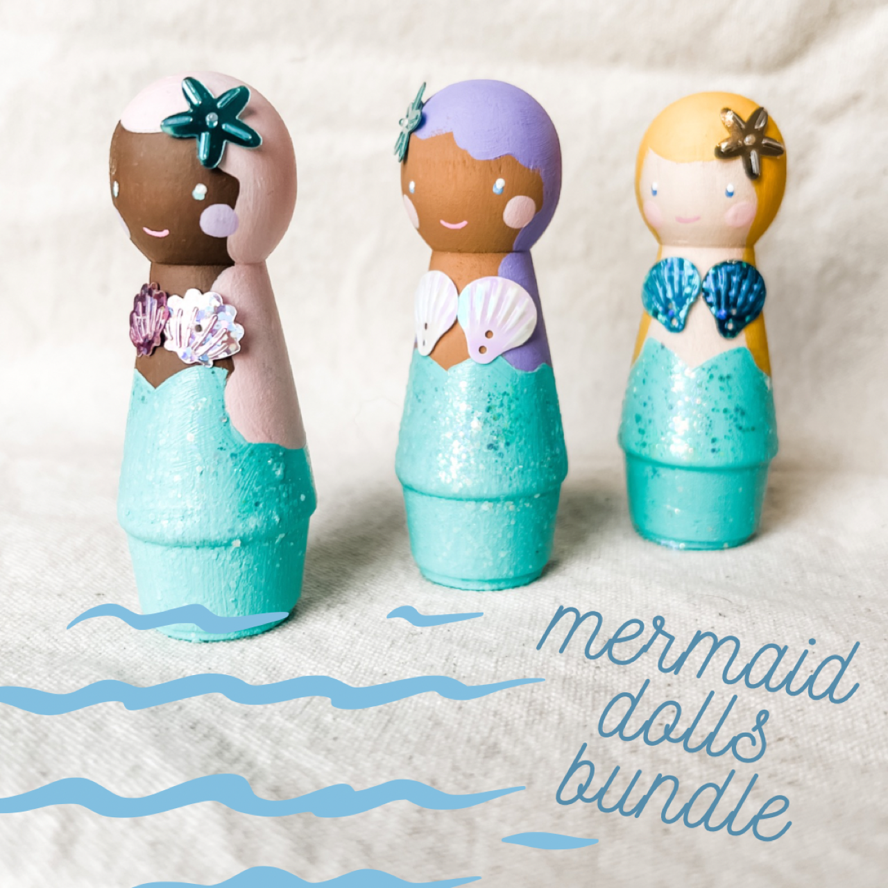 Happy KidDough - Wholesale Doll - Kids - Wooden Mermaid Dolls1
