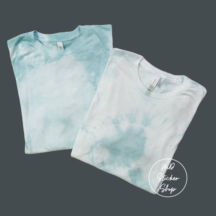 Blue Sky Tie Dye Blank Tee for wholesale by MDStickerShop