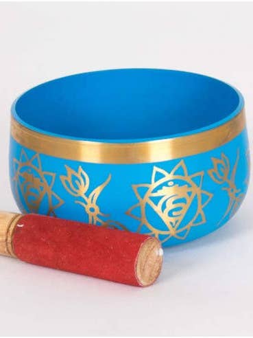 Tibetansk skål med halschakra - 7 chakra farver for engroshandel hos Kimago's Home