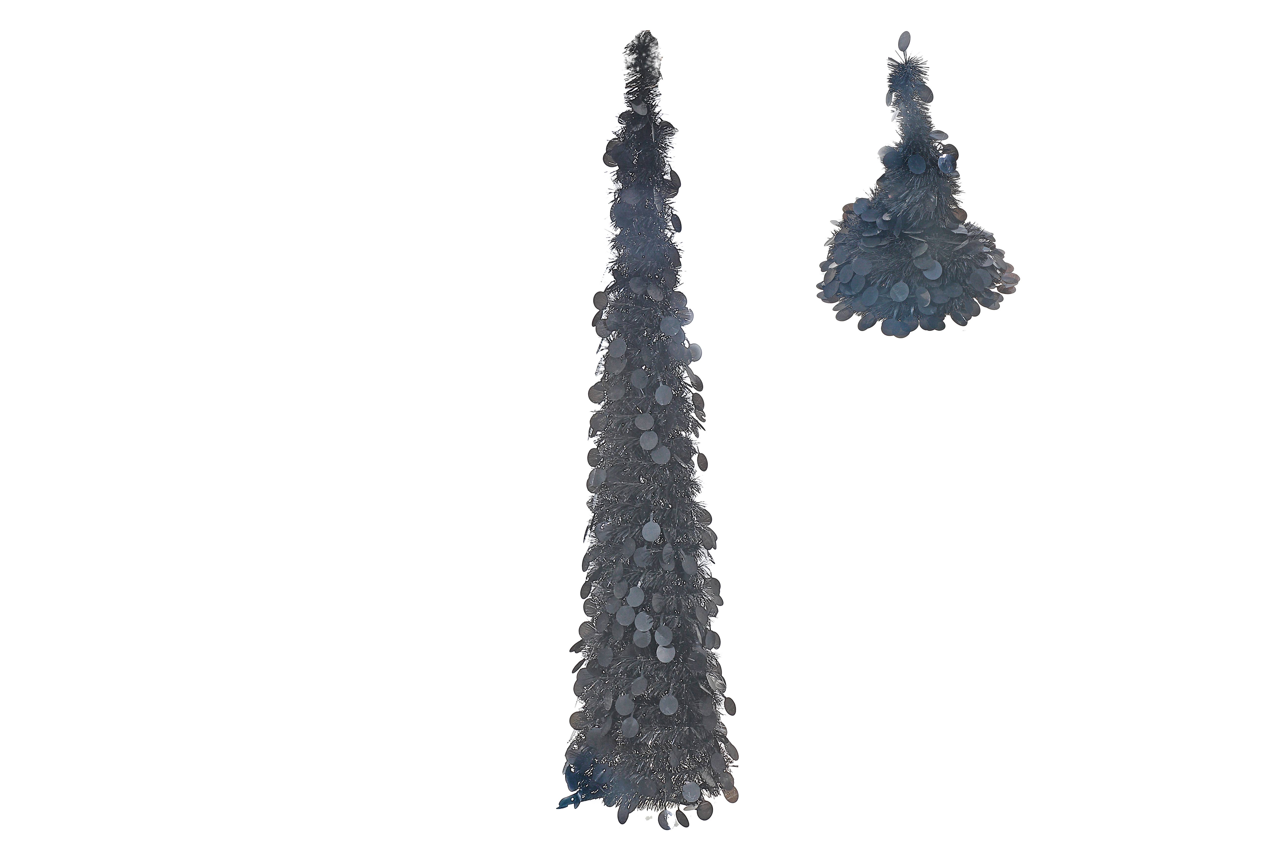 IH Casa Decor - Wholesale Christmas Decoration - BLACK POP-UP HALLOWEEN TINSEL TREE
 WITH STAND0