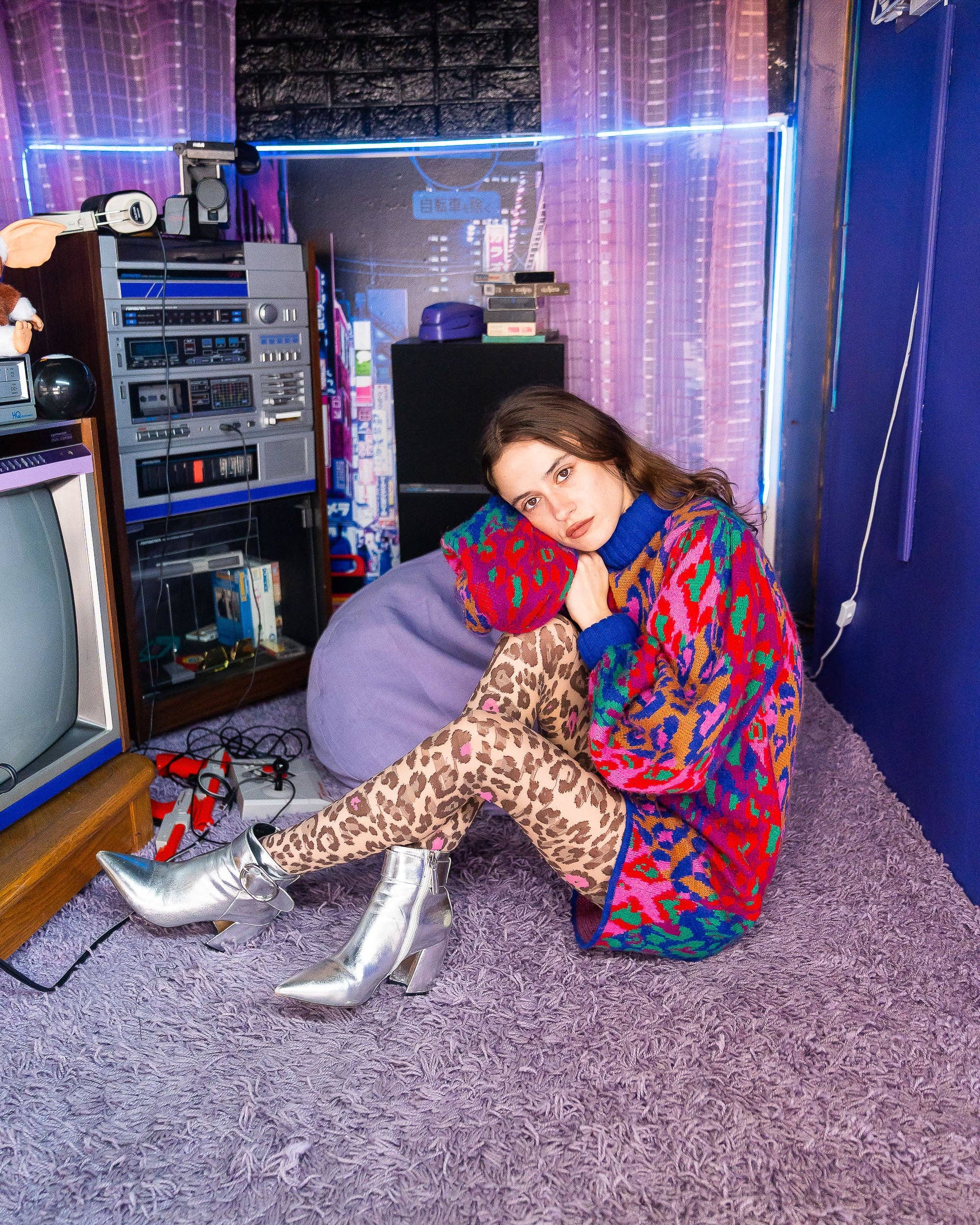 Sock Candy – Collants - Mulher por atacado – Collants Transparentes com Estampa de Leopardo Rosa Pop6