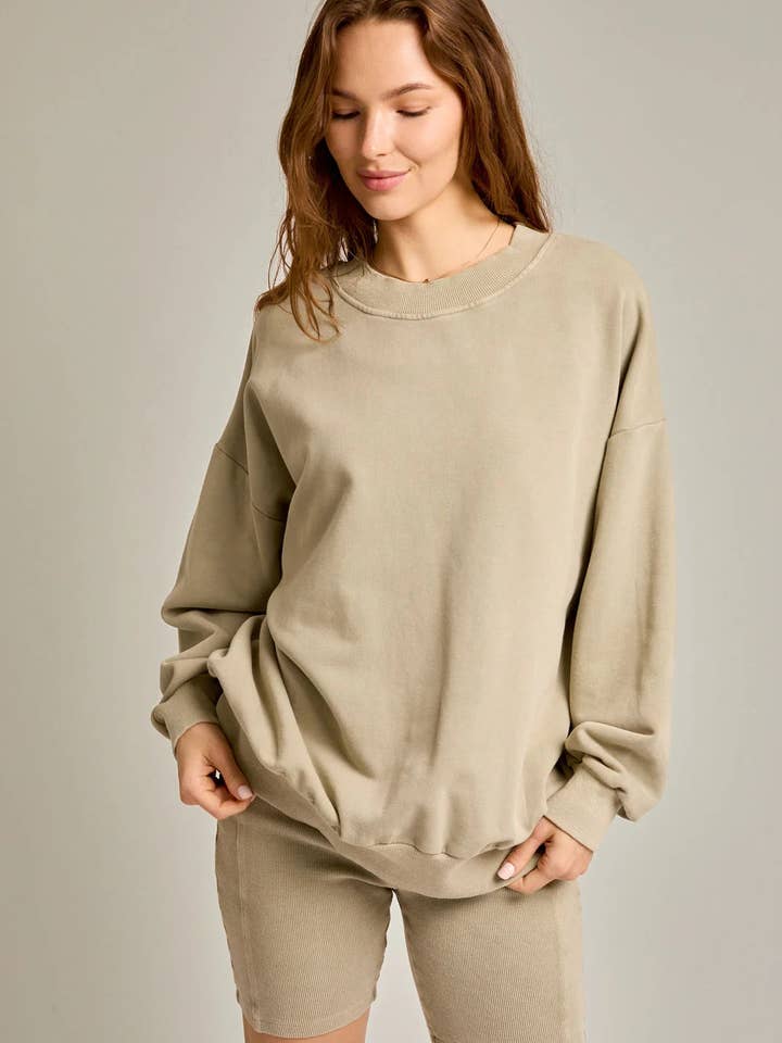 Gewaschener Oversize-Pullover-Top für den Großhandel von Tasha Apparel Wholesale