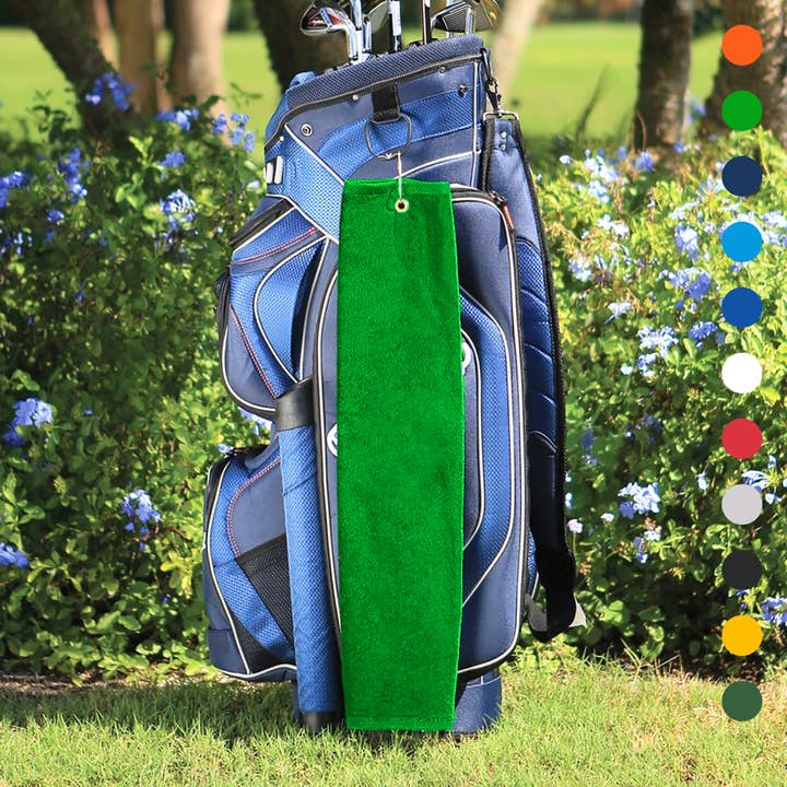 Pro Towels - Vente Serviette de sport - Serviette de golf à trois volets en velours platine : œillet et crochet6