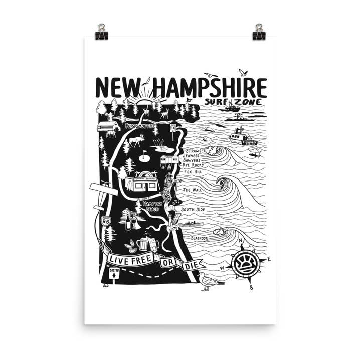 Distant Local - Wholesale Poster - NEW HAMPSHIRE Map Poster