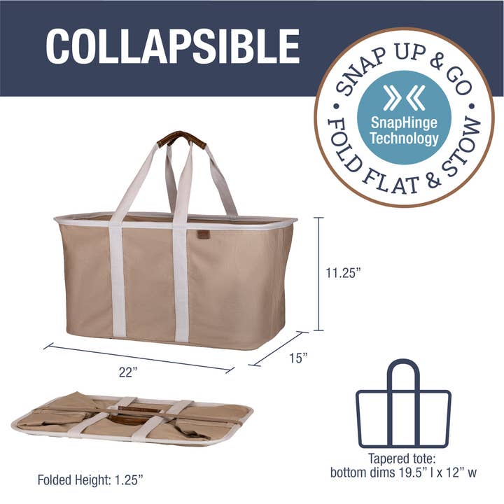 Mocha Collapsible Laundry Basket Tote LUXE (TWO SELL UNITS PER CAR for wholesale on Faire1