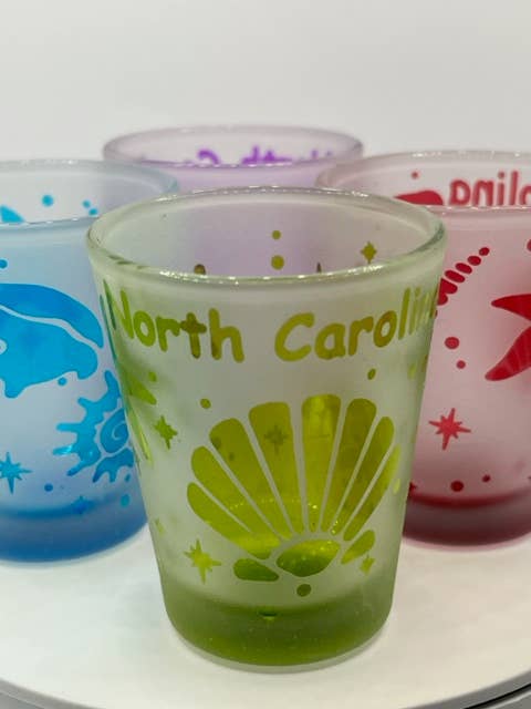 7 Star - Wholesale Shot Glass - North Carolina State Etching Shot Glass 2 oz Best Seller7
