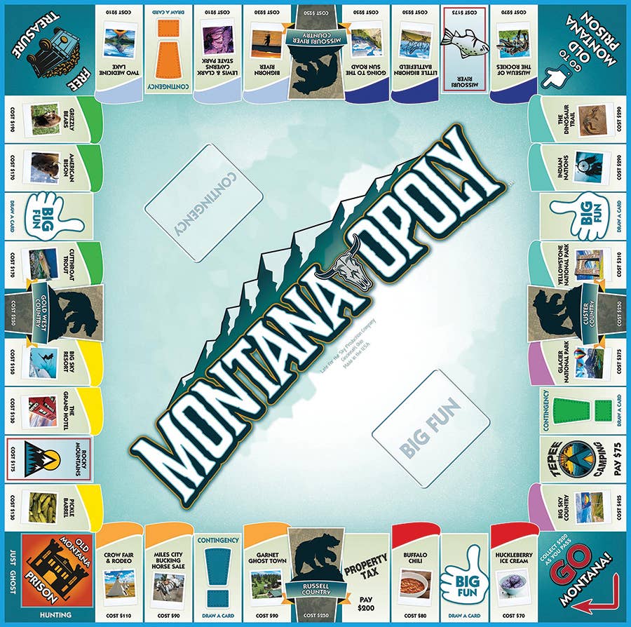 Outset Games and Cobble Hill Puzzles - Wholesale Board Game - Montana-Opoly (state) Board Game1