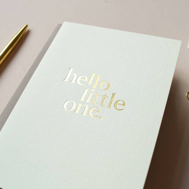 Jennifer Tune - Wholesale Baby Card - Hello Little One, Foil New Baby Greetings Card4