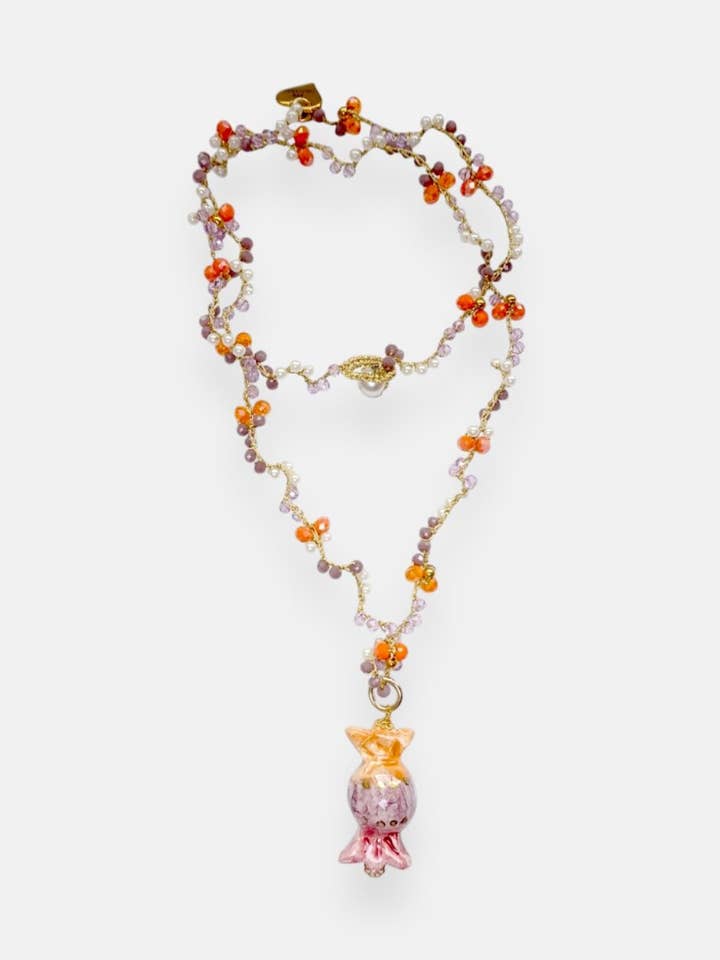 Collier Dolce orange et rose pour la vente par Truhanas
