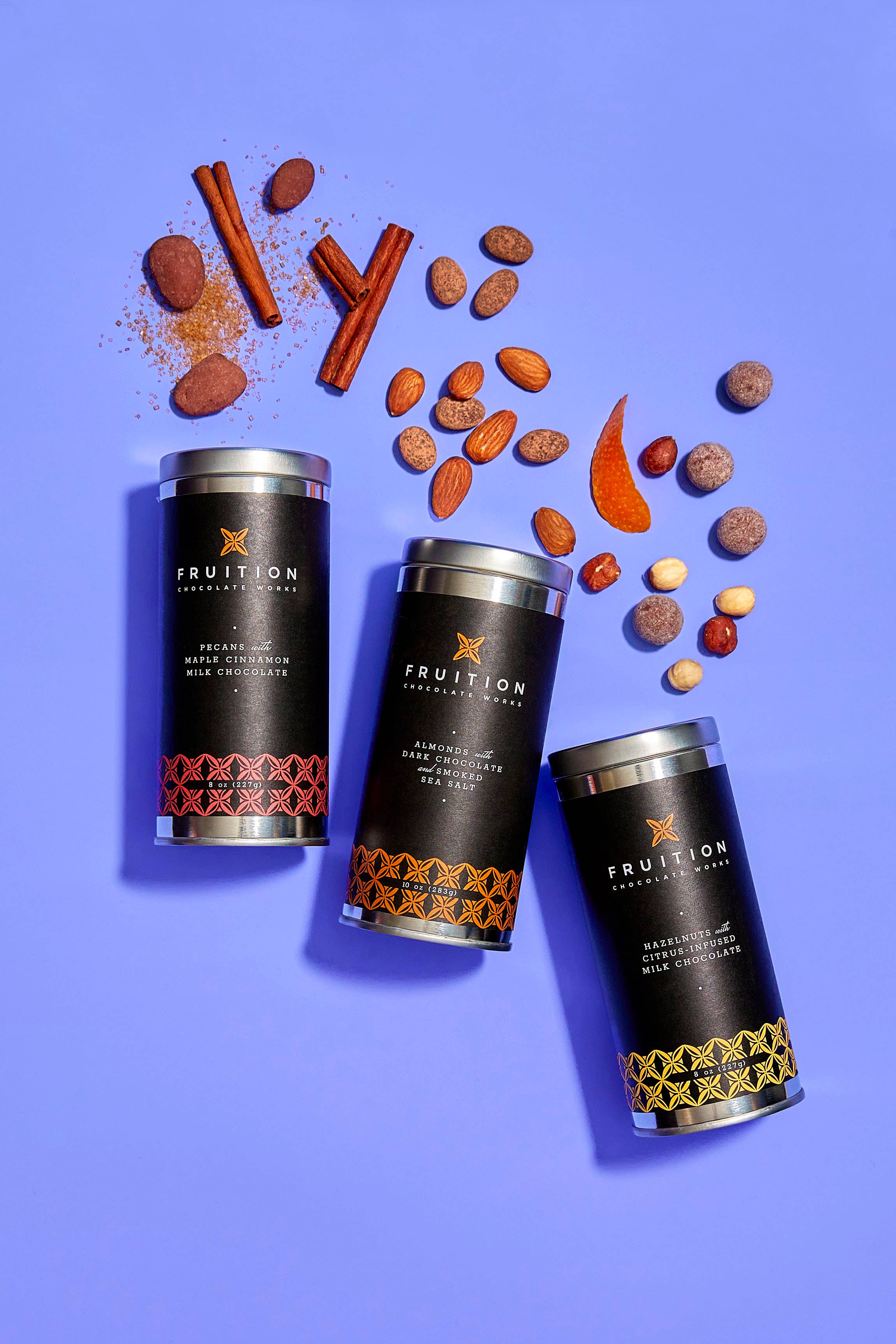 Fruition Chocolate Works - Vente Friandises enrobées de chocolat - Noisettes en chocolat au lait infusé aux agrumes1