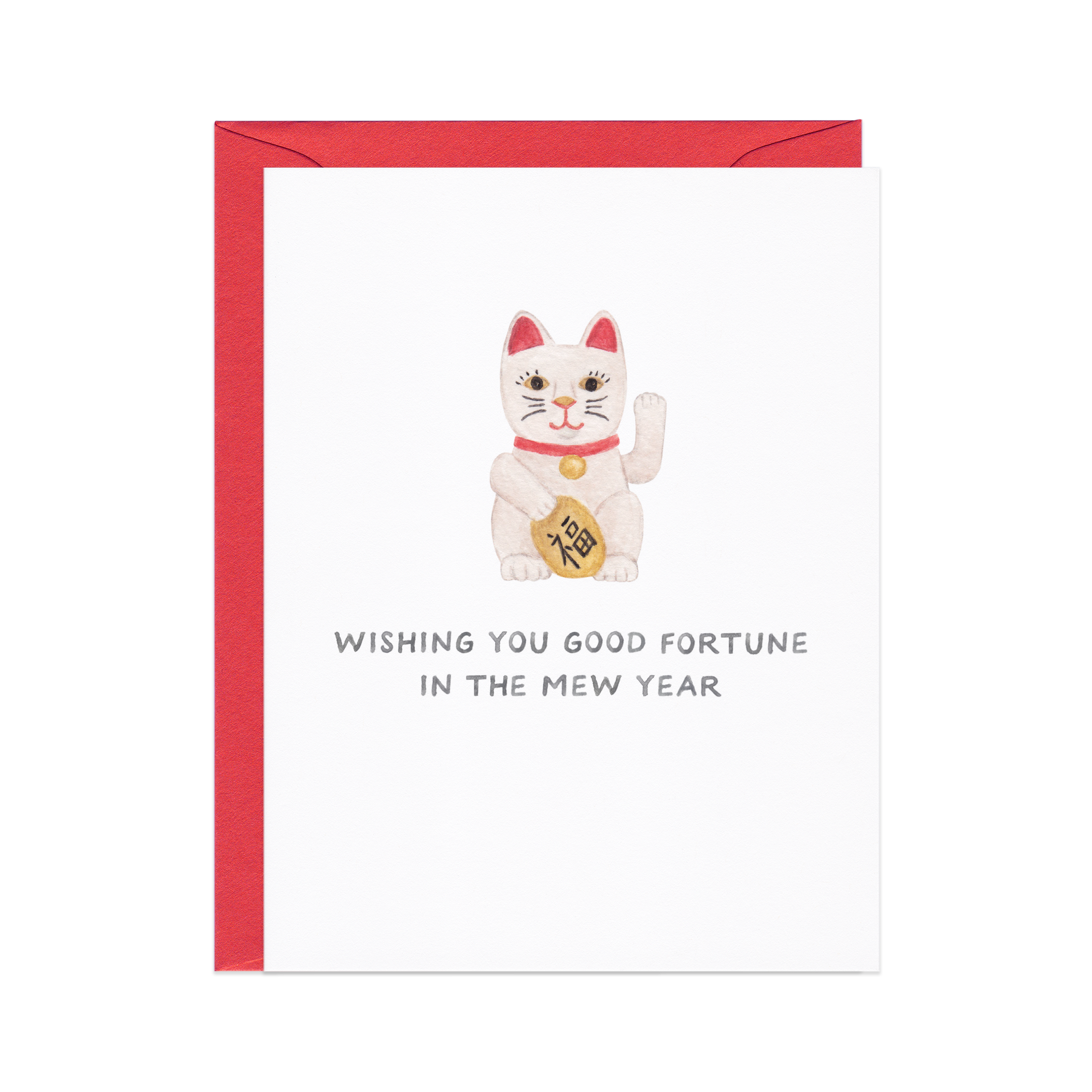Amy Zhang - Wholesale New Year's Card - Lucky Cat Mew Year — Punny Lunar New Year Card2