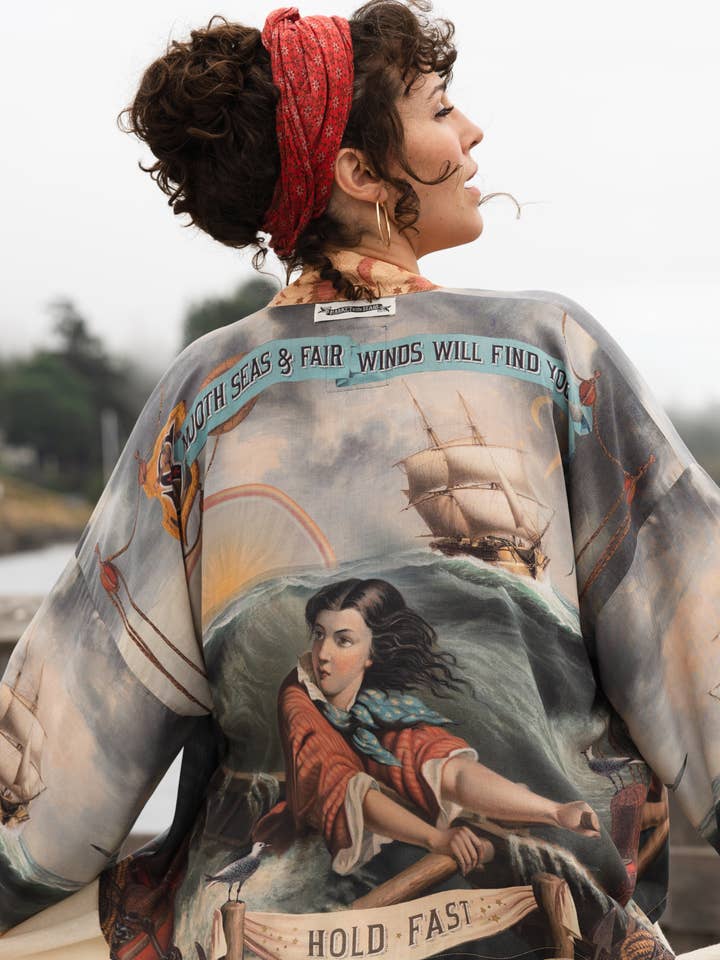 Market of Stars - Wholesale Kimono - Women's - Hold Fast Pixie Duster Cropped Kimono w/ Boat, Rainbow