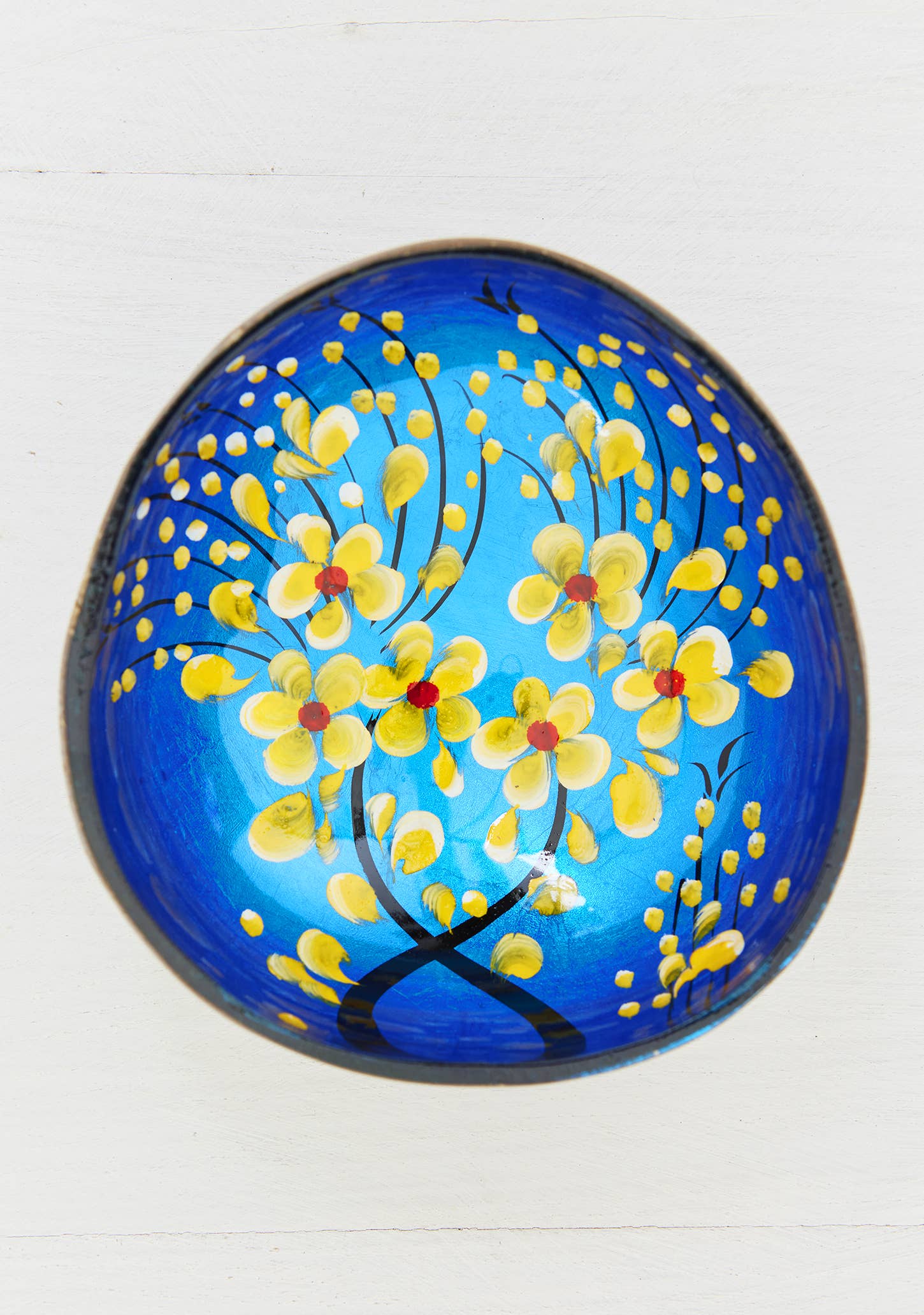 Namaste - Vente Assiettes/plats/bols de décoration - Bol en noix de coco, motif fleur3