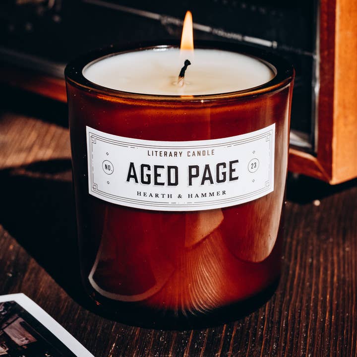Hearth & Hammer - Wholesale Jar/Filled Candle - Aged Page Soy Book Candle 8.5oz0