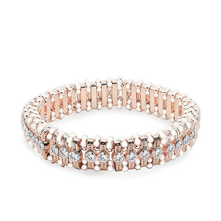 ELASTISK TOFARVET ARMBÅND MED STRASS for engroshandel hos AMORINO SRL