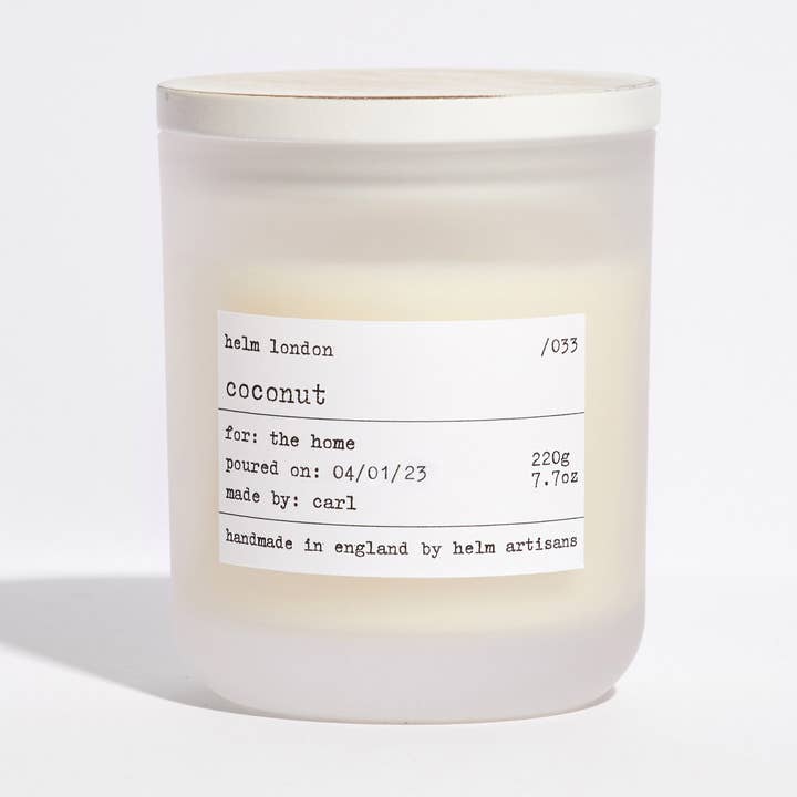 Helm London – wholesale Jar/filled candle – Coconut Candle (Faire Exclusive)0