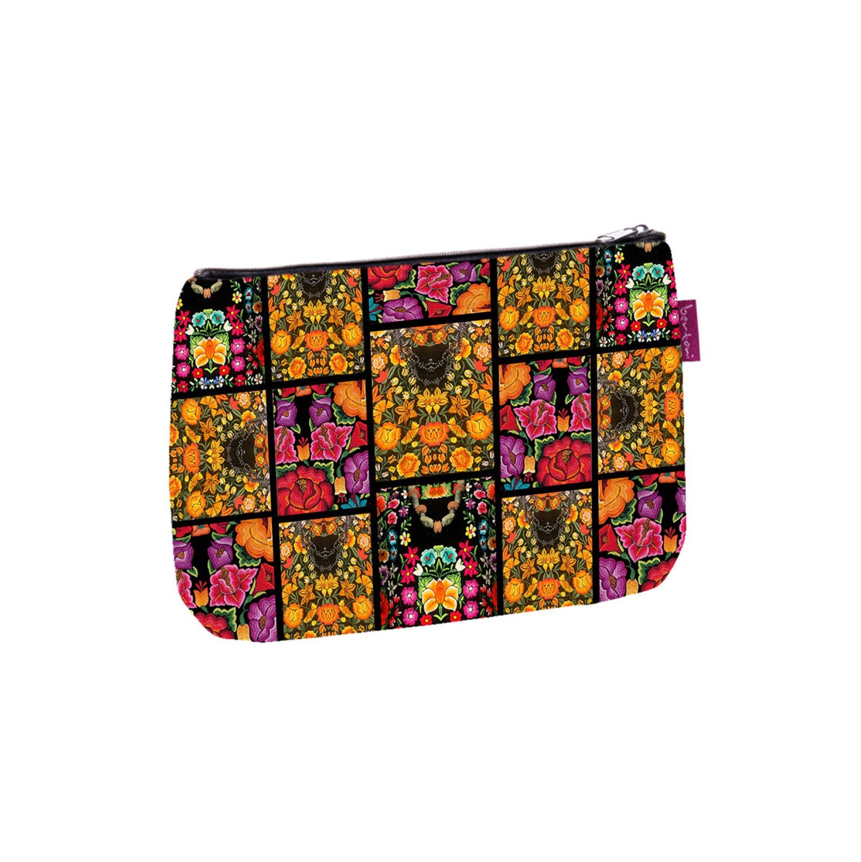 IngrossoBertoni by INCI Srl - Wholesale Makeup/Cosmetic Bag - Frida Flowers Solo Bertoni Line Canvas Clutch