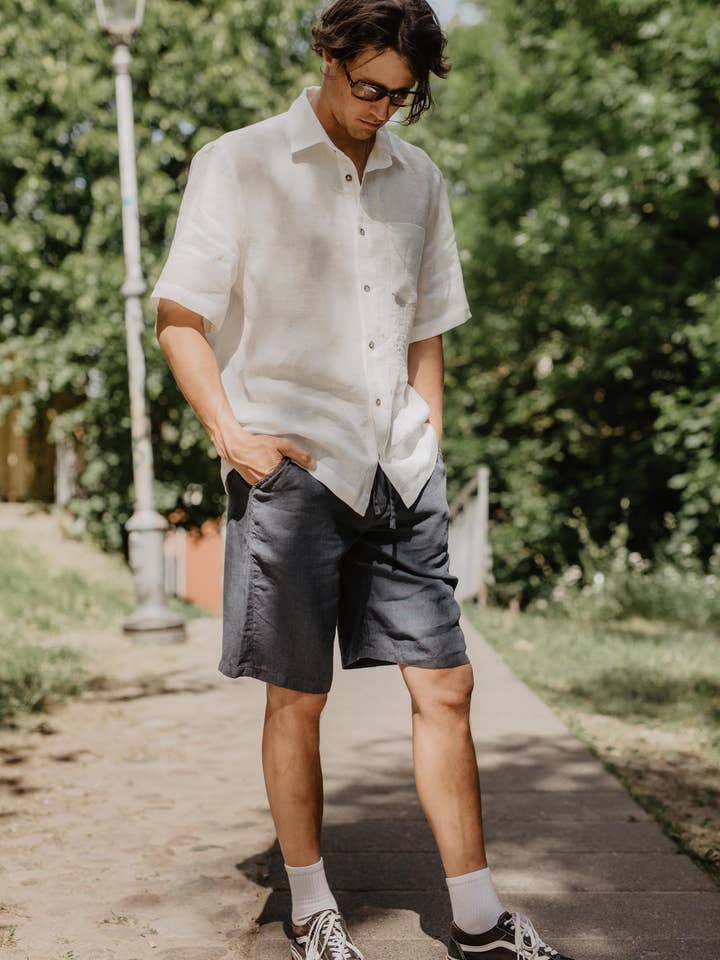 AmourLinen - Wholesale Button Down Shirt - Men's - Oversized linen shirt MAGNUS8