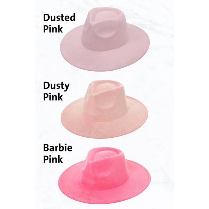 Suzie Q USA - Wholesale Fedora - Women's - Suede Large Eaves Teardrop Top Fedora Hat
