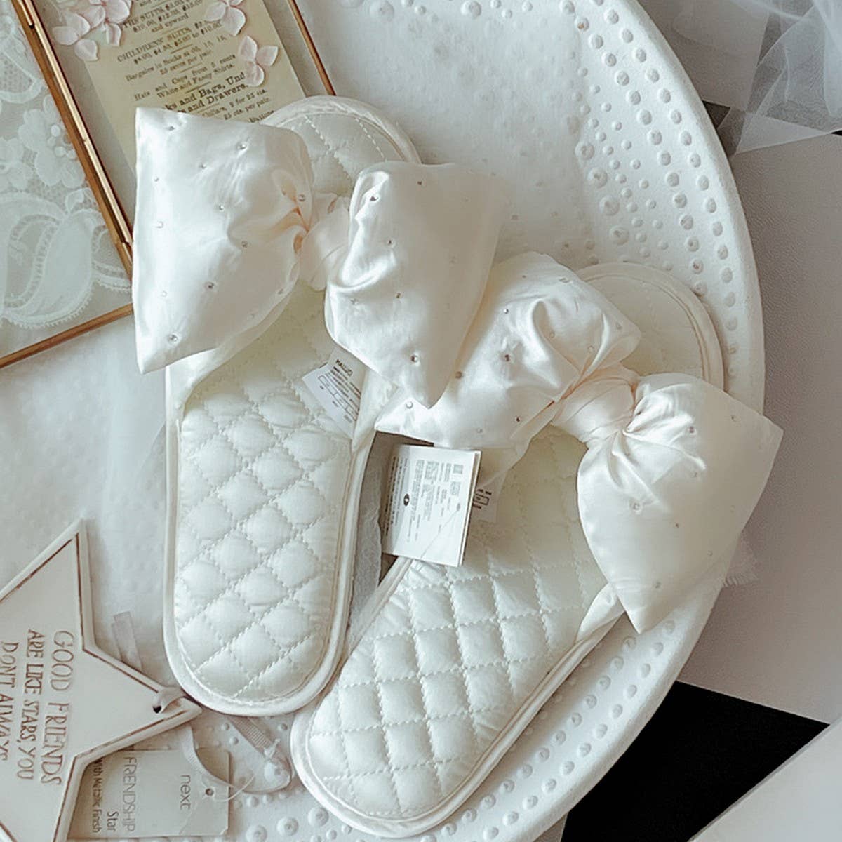 ACCITY - Wholesale Slippers - Women's - NEW STYLE BIG BOW SATIN HOME SLIPPERS FOR WOMEN_CWMM29637