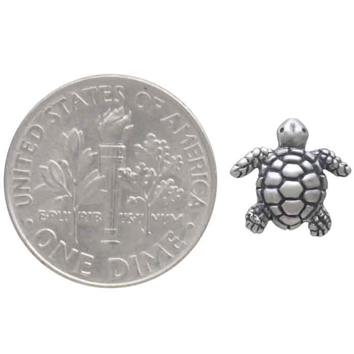 Nina Designs - Wholesale Stud/Post Earrings - Sterling Silver Baby Sea Turtle Post Earrings 10x10mm2
