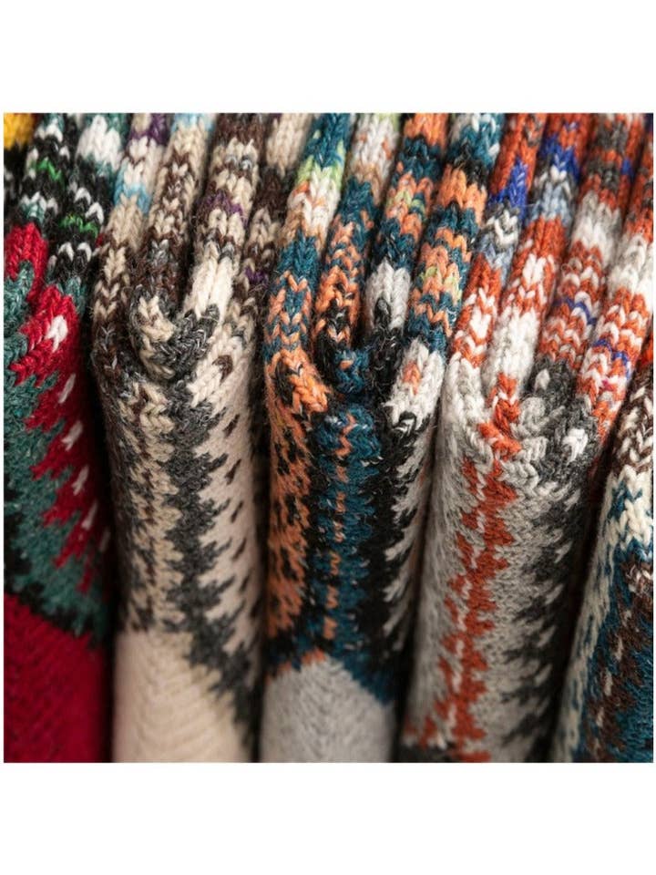 Funkyrel® Atzbranding Limited - Venta al por mayor Calcetines - Mujer - Rufia - Calcetines de invierno de punto a media pierna con estilo británico4