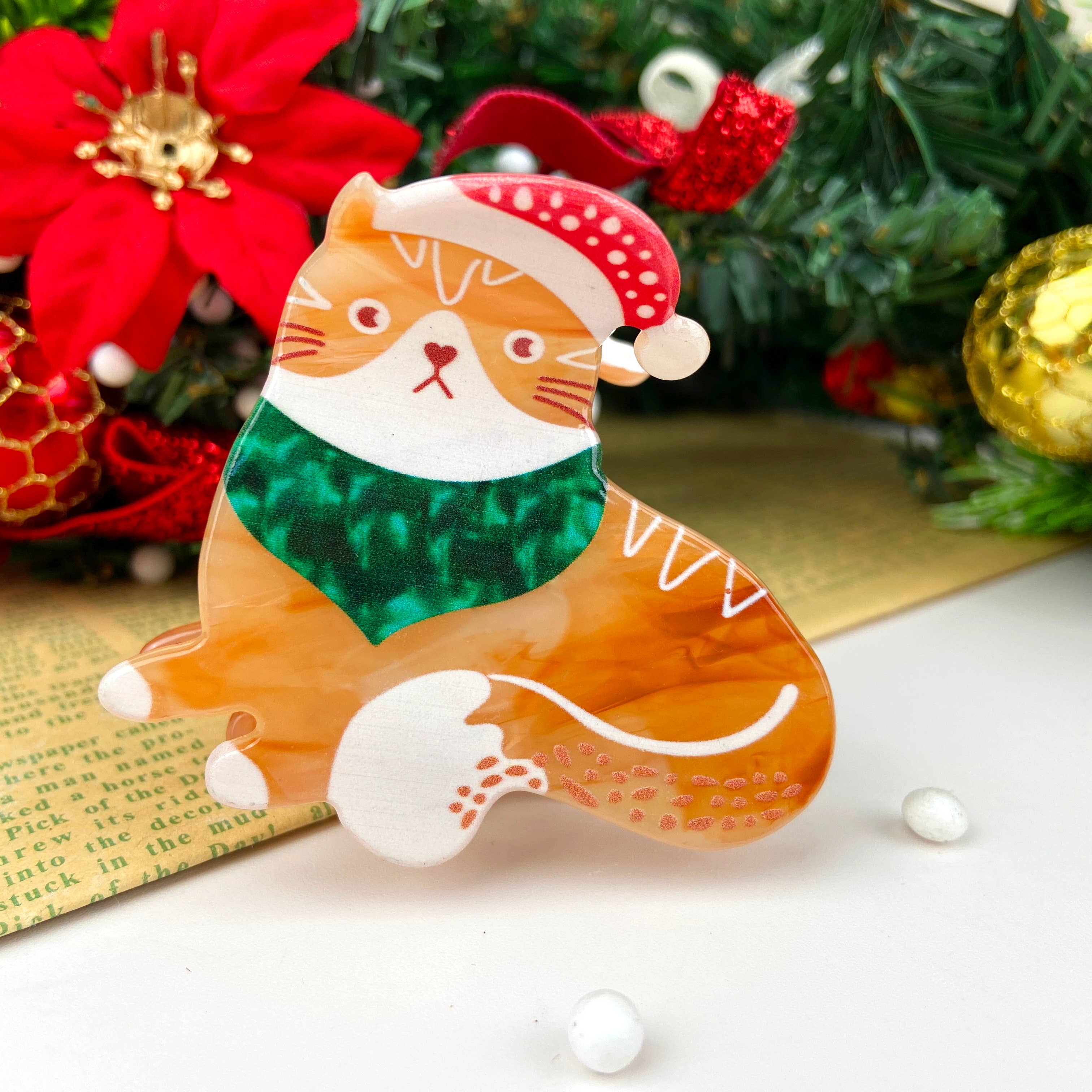 TheDivaSoap - Wholesale Hair Clip - Women's - Cute Cat Christmas Hair Clip1