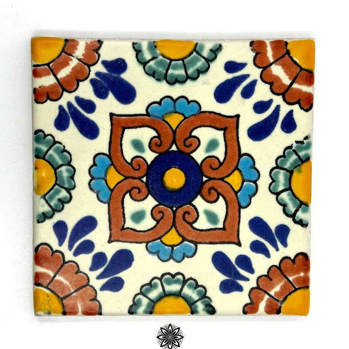 Matte Finish 25 Decorative Talavera Tile, Colorful Style 4X4 for wholesale by Casa Color