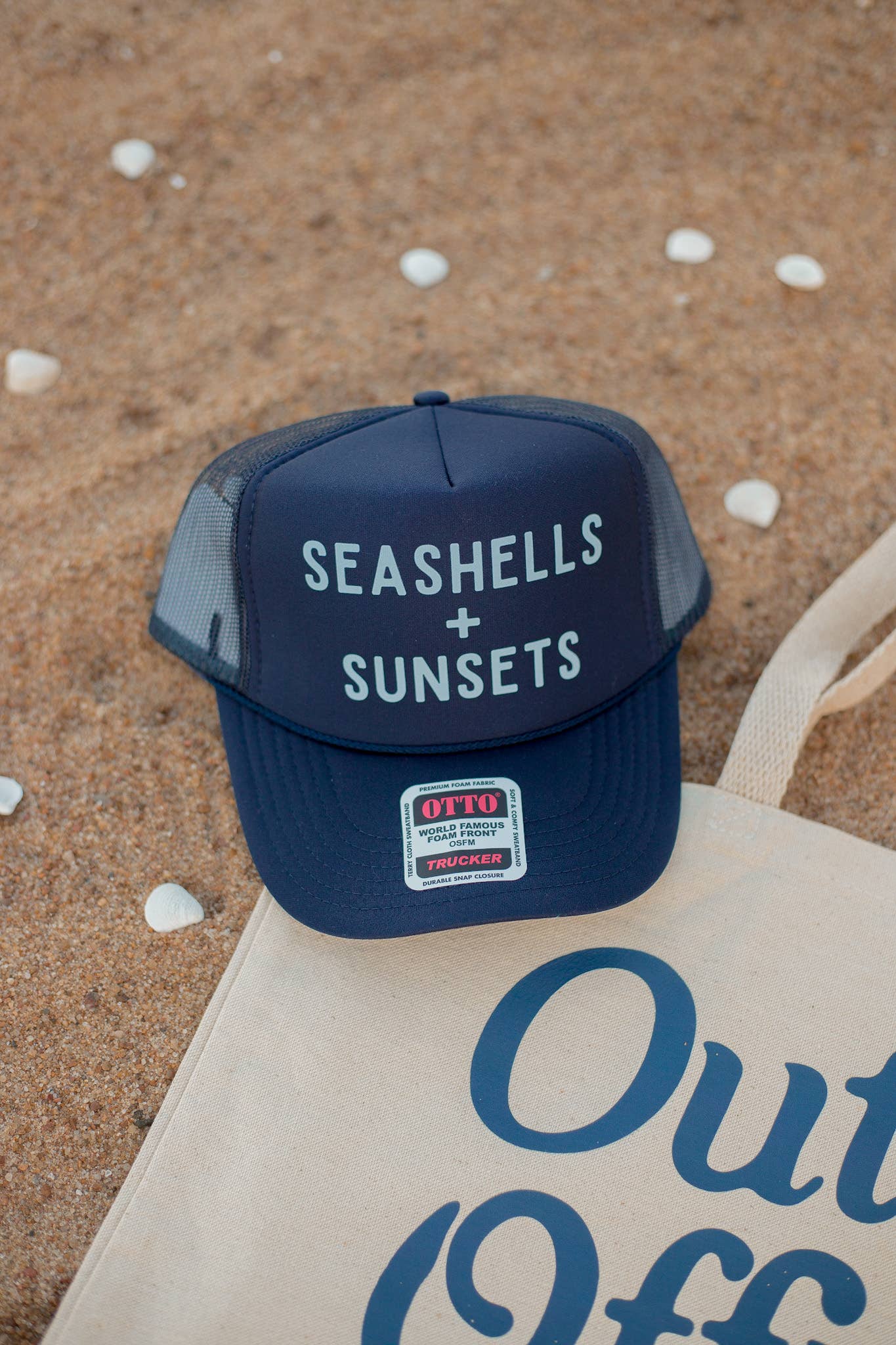 Hartland Goods - Wholesale Trucker Hat - Women's - Seashells and Sunsets Trucker Hat - Navy3