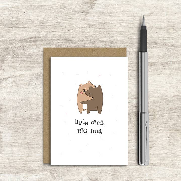 Notes & Queries, Inc. - Wholesale Friendship Card - MINI CARD LITTLE BIG HUG DANDELION