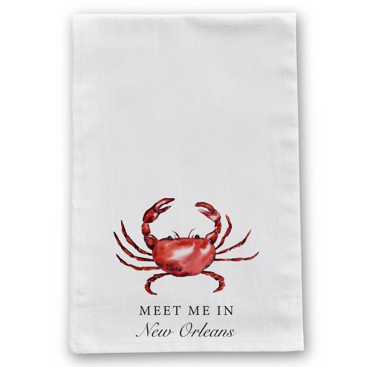 Torchon en forme de crabe Meet Me In New Orleans pour la vente par Barrel Down South