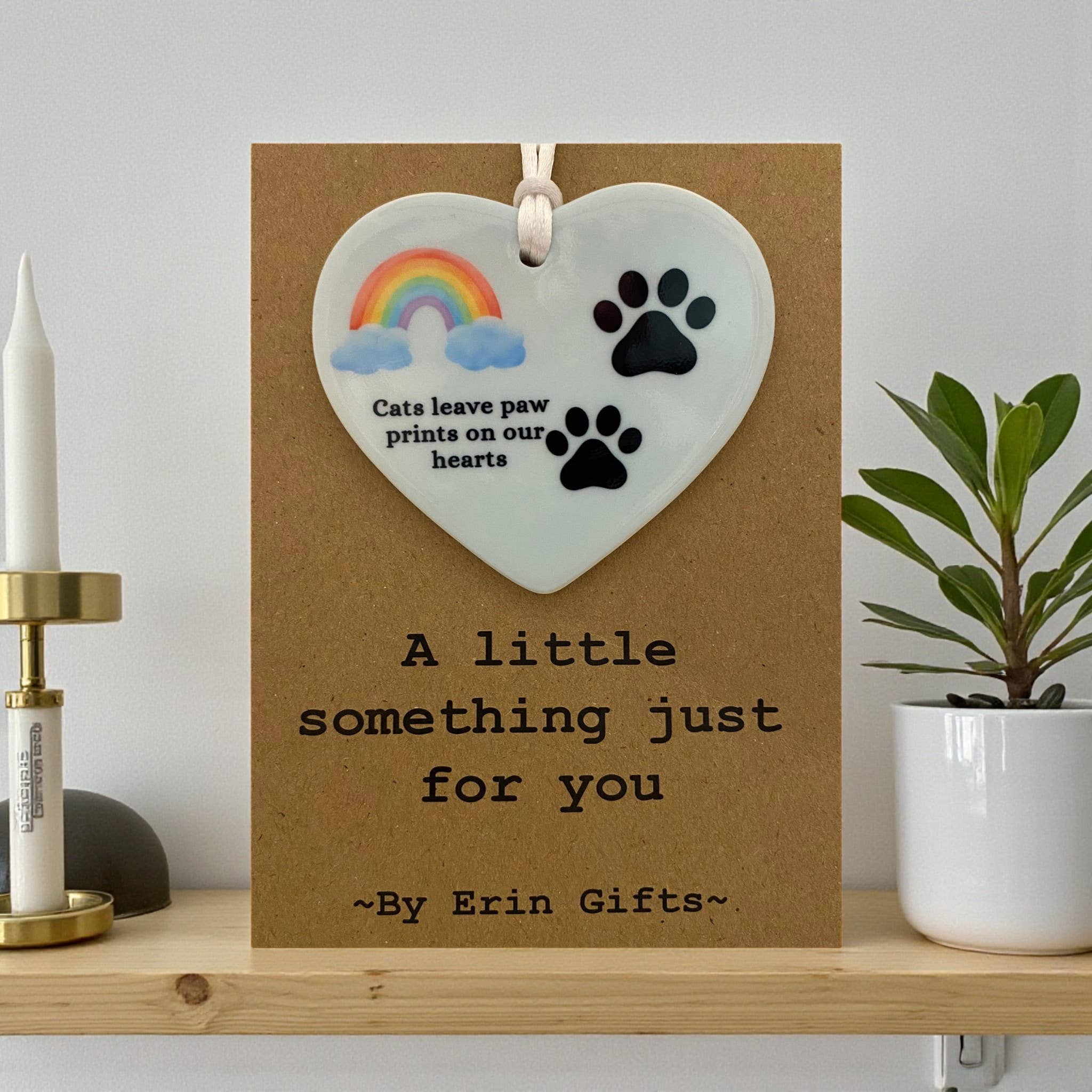 By Erin Cards and Gifts Ltd - Wholesale Everyday Greeting Card - A Little Something - Cats Leave... Card & Ceramic Keepsake 2