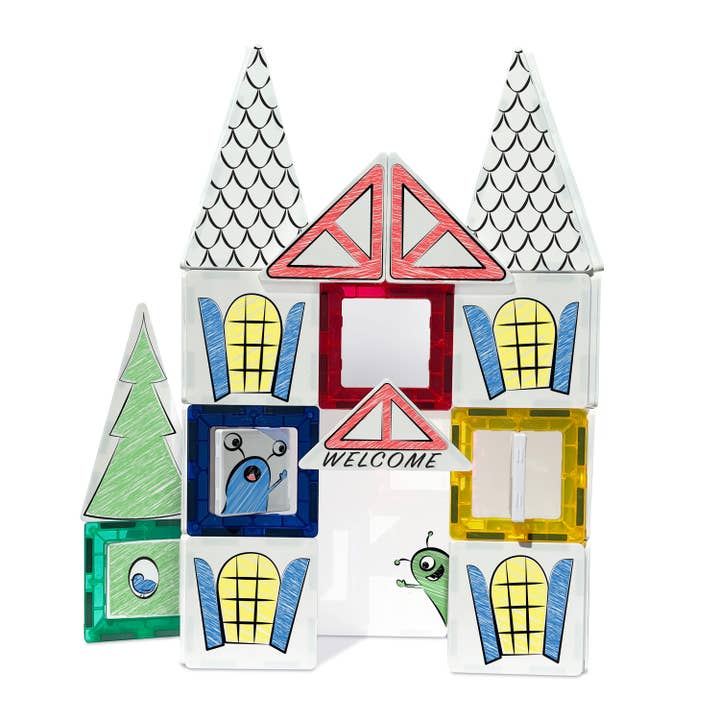 CreateOn - Vente Jeu construction – enfant - Ensemble de 24 carreaux magnétiques Crayola Doodle Tiles2