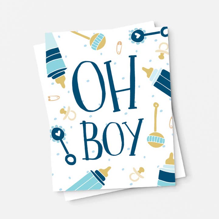Oh Boy Baby Shower Card for wholesale by Pen & Paint