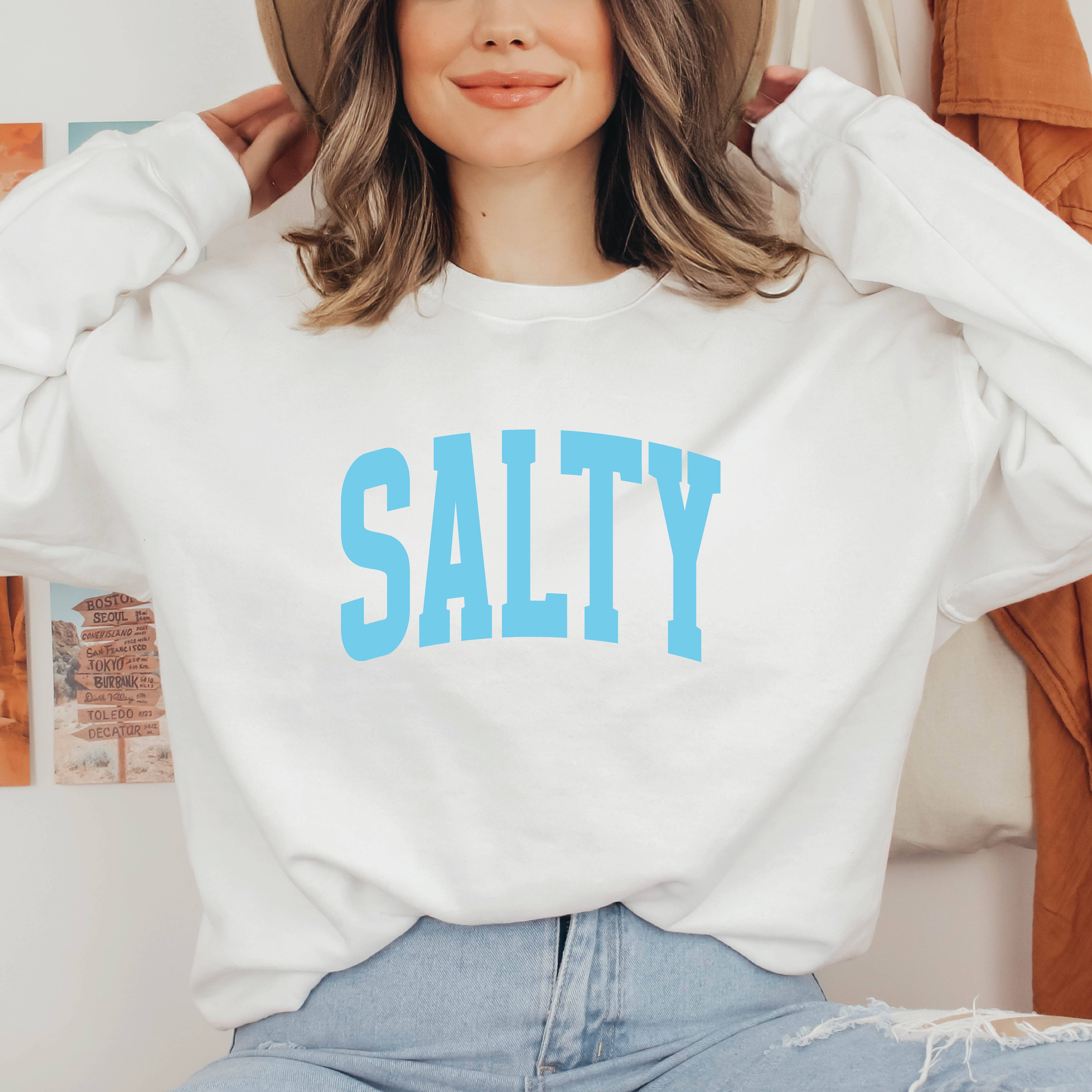 P E T I T R U E - Wholesale Graphic Sweatshirt - Women's - Salty Crewneck Sweatshirt Summer Sweaters Oversized Beach 2