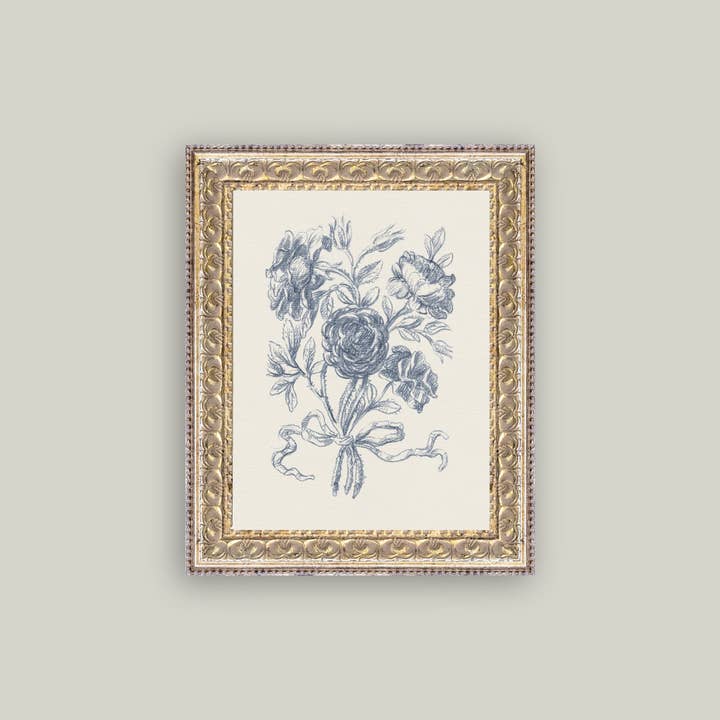 Petal Lane Home – Großhandel Kunstdruck – Blaue Blumenskizze 2