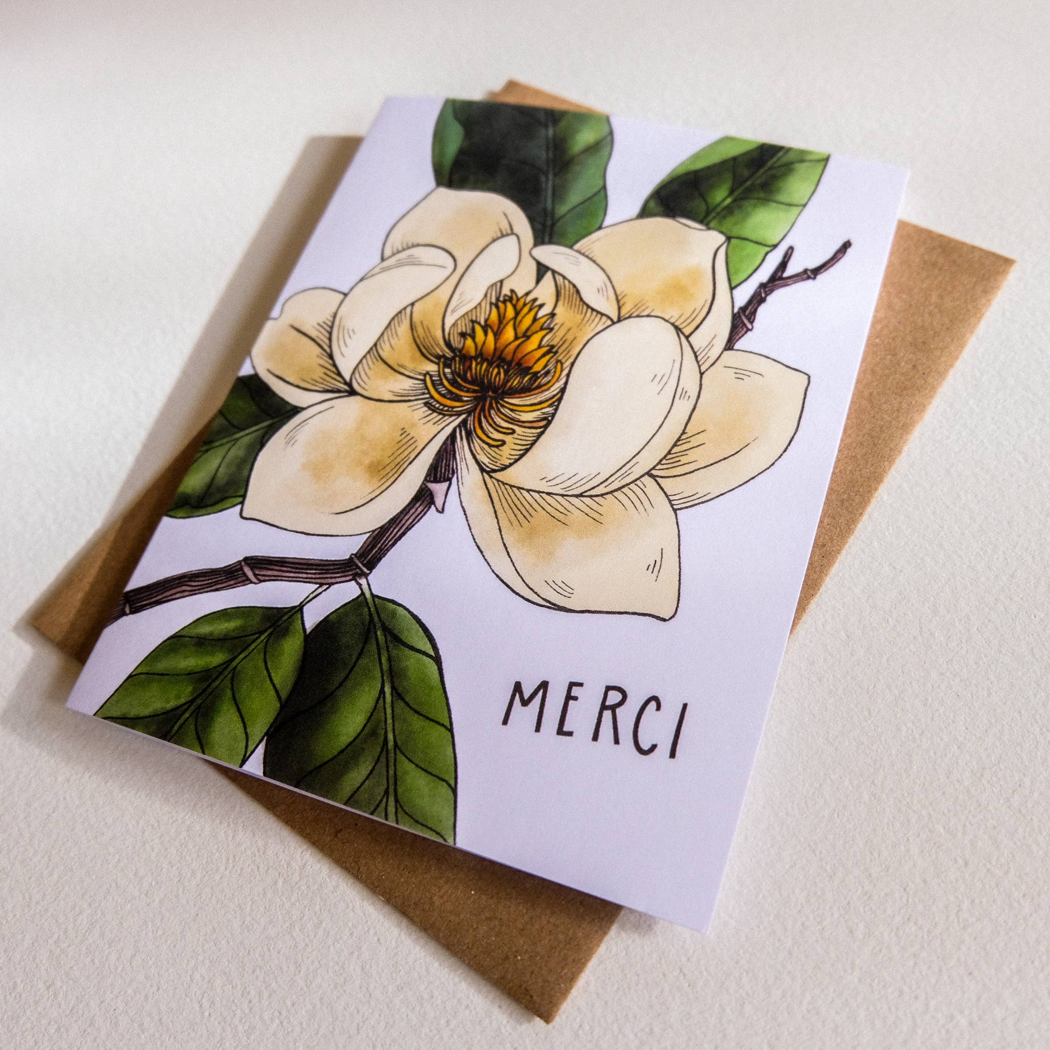 Mattea - Wholesale Thank You Card - Merci Magnolia Card1