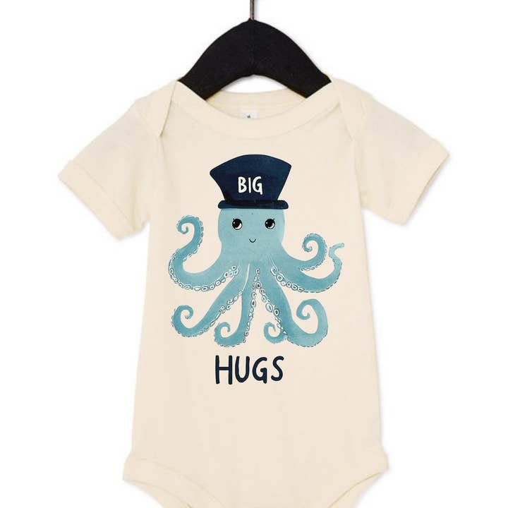 Arlo.Hendrix LLC - Wholesale Screen Printed T-Shirt - Kids - Big Hugs Octopus Graphic | Baby & Toddler Boy Graphic 1