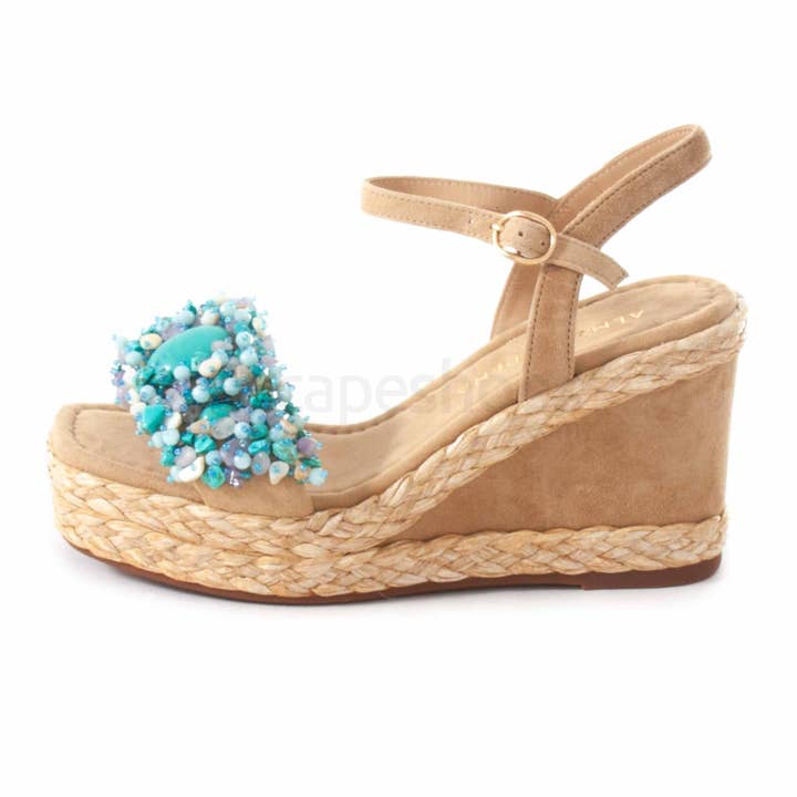 Alma en Pena mujer sandalias V240991 suede arena for wholesale on Faire