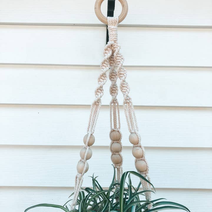 Knotty Mama Studios – Vasos suspensos por atacado – Cabide de planta de grânulo Macrame3