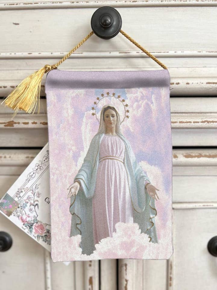 MEDJUGORGE Our Lady of Peace Velvet Blessing Carrier for wholesale by Made By Catholics