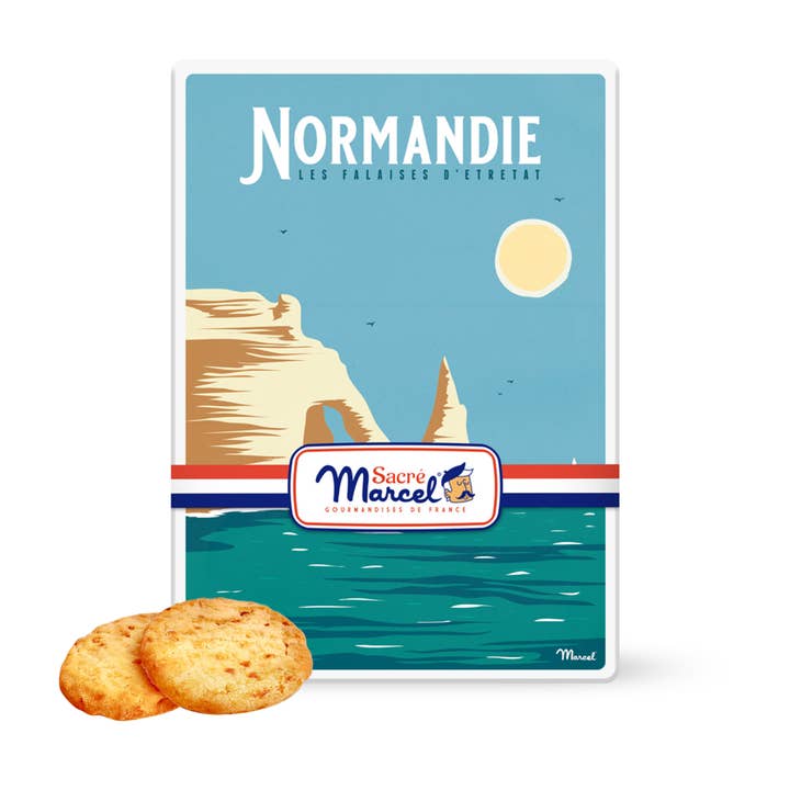 “Normandy Cliff” Tin Box | French Apple Shortbreads for wholesale by My French Recipe - French Gourmet